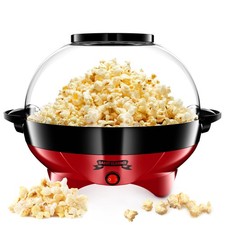® Popcorn Maker Round 800w Non stick Coated Pop Corn Machine Removable Lid Even