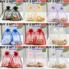 25 & 50 Organza Bags Wedding Party Favour Gift Candy Jewellery Pouch Large Small