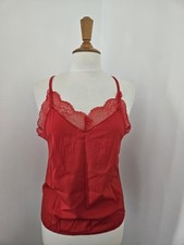 Brand New Ladies Sleeveless V Neck Lace Trim Camisole /  Top Size Medium 