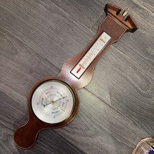Vintage Comitti of London Banjo Barometer Thermometer 