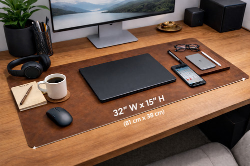 Leather desk mat - desk,