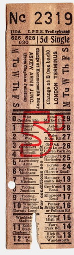 Trolleybus ticket london - trolleybus, ticket:
