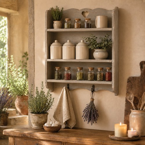 Wall shelf wooden shabby chic - wall,