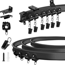 3.65M Bendable Curtain Track Window Flexible Ceiling Rail Wall Mount Heavy Duty
