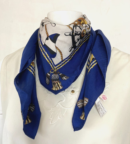 Vintage printed silk square - vintage,