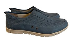 Damart Zip Front Shoes Navy Slip On Pumps Trainers Comfortable UK 7