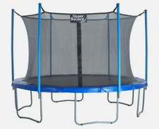 Upper Bounce 14FT Trampoline and Enclosure Set with Safety Net Black and Blue
