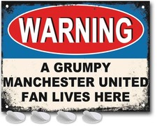 Man Utd Grumpy Fan Metal Sign Funny Gift for Men Boys Dad Man Cave Bar Decor