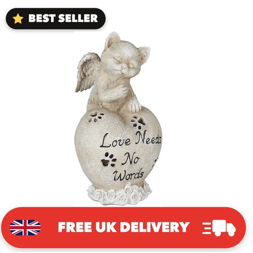 Angel cat statue grave - angel,