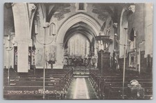 Interior Stoke D'Abernon Church Postcard c1910 G. Scovell Oxshott Surrey