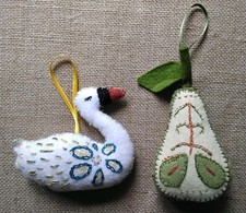 2 Corrine Lapierre Completed Felt Handmade Christmas Tree Decorations