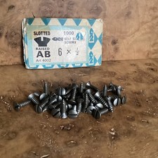 Small 1/2 X 6 Slotted Steel Raised Head Nettlefolds Wood Screws X 40 
