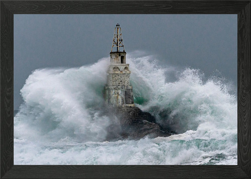 Stormy sea framed wall art - stormy,