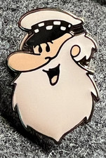 POLICE CHARACTER WHITE BEARD TRAFFIC POLICE CAP PIN BADGE