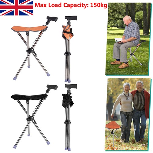 Folding walking stick seat - stick,