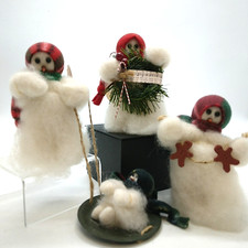 X3 Bundle of "Original Wooly" Collectible Handcrafted Snowman Figures New w/Tags