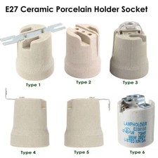 Vintage Retro Style Ceramic Porcelain E27 EDISON SCREW Heat Bulb Lamp Holder