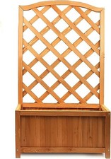 SASONS® Large Wooden Planter with Trellis  Outdoor Garden Climbing Plants