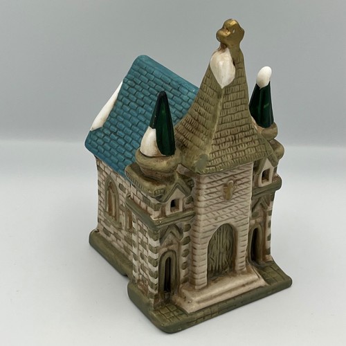 Vintage ceramic church house - church,