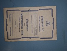 1946 Everton Vs Manchester City Football Programme