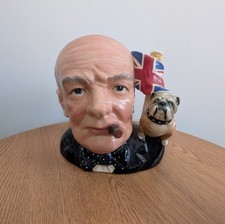 Royal Doulton Large Character Toby Jug Winston Churchill D6907 Stanley J Taylor