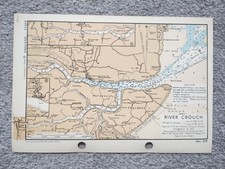 The River Crouch, Essex - 1943 Vintage Admiralty Royal Navy Map (Seller Ref B3)