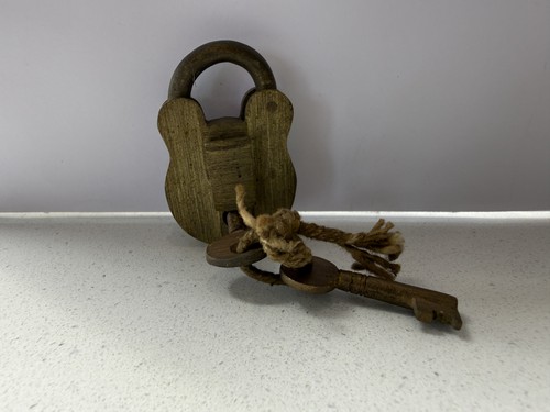 Antique brass padlock lock - antique,