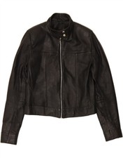 WINDSOR Womens Leather Jacket UK 16 Large Black Leather CS68