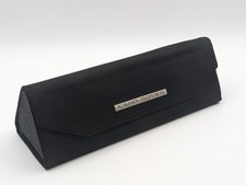 LAND ROVER black magnetic GLASSES CASE felt lined TRIANGULAR textured hard shell