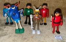 VINTAGE 1977 METTOY PLAYCRAFT BUSY BODIES SPACE ALIEN ROBOT & OTHER FIGURES HTF