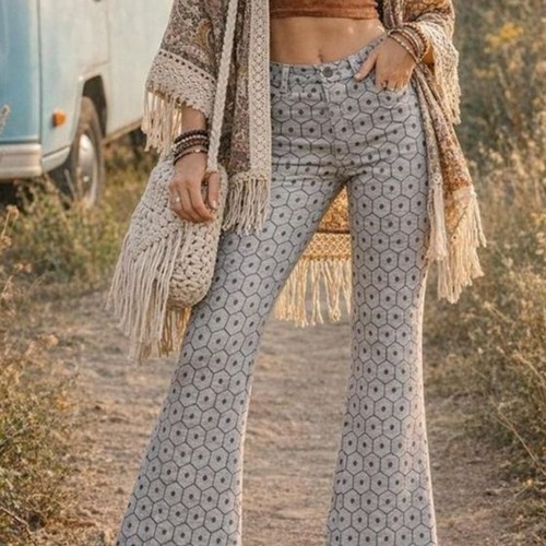 Vintage 70s geo print - pants, |