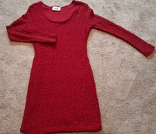 Women's Long Sleeved Red Lace