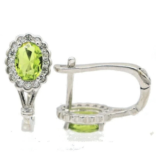 9ct white gold - gold, peridot