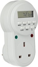 Electronic Digital Mains Plug in Timer Socket with LCD Display 12/24 Hour 7 Days