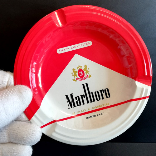 Marlboro vintage tin ashtray - marlboro,