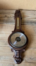 Vintage Wall Hanging Wooden Weather Master Barometer & Thermometer