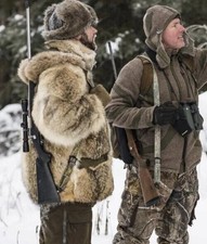 Real Coyote Fur Parka Jacket Hunting coat Hooded Reversible All sizes Pre Sale