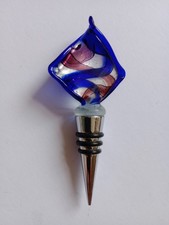 Murano Glass Wine Stopper Blue