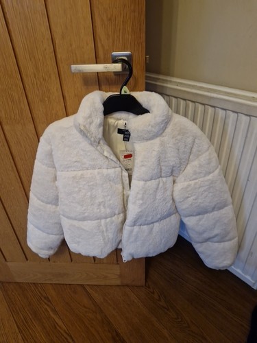 New look fluffy white coat - new,