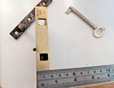 Extra Large Brass Antique Box-Trunk lock 1 key 113mm  x 63mm (4862)