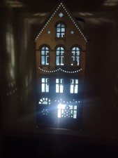 Marks & Spencer BISCUIT TIN Christmas Light Up Copper House Vgc