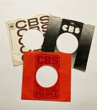 Three Vintage Original CBS Company 7” Paper Record Sleeves - Three Designs 