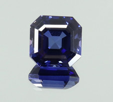 AAA Natural D Block Blue Tanzanite Asscher Cut Certified Loose Gemstone 9X9 MM