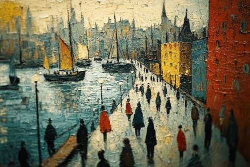 Lowry style canvas - l, picture