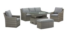 DFS Howard Grey Rattan Outdoor/Garden 3 Seater & Rising Table Set RRP £1599