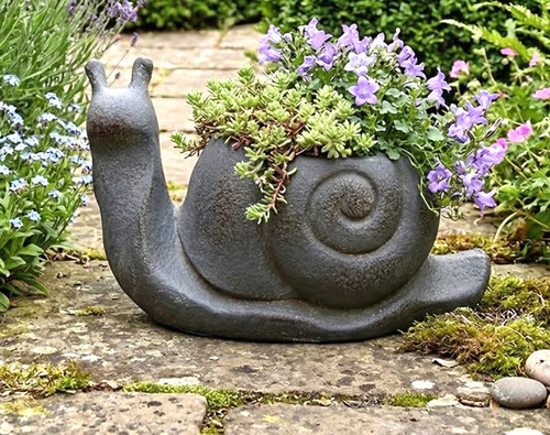 Unusual snail planter blue - planter, .