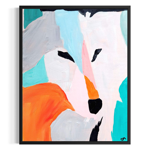 Original abstract wolf 11x14 - wolf,