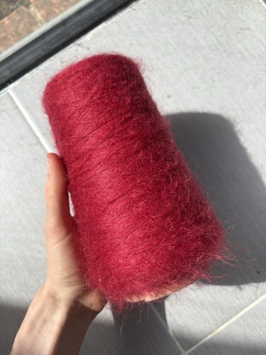Red indiana mohair yarn - mohair, cone