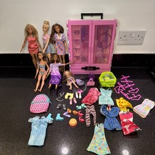 Barbie Doll Bundle & Wardrobe Clothes Shoes Accessories Bundle Of 6 Dolls