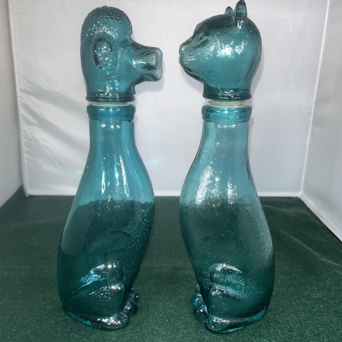 Blue glass 1960s inches - blue,